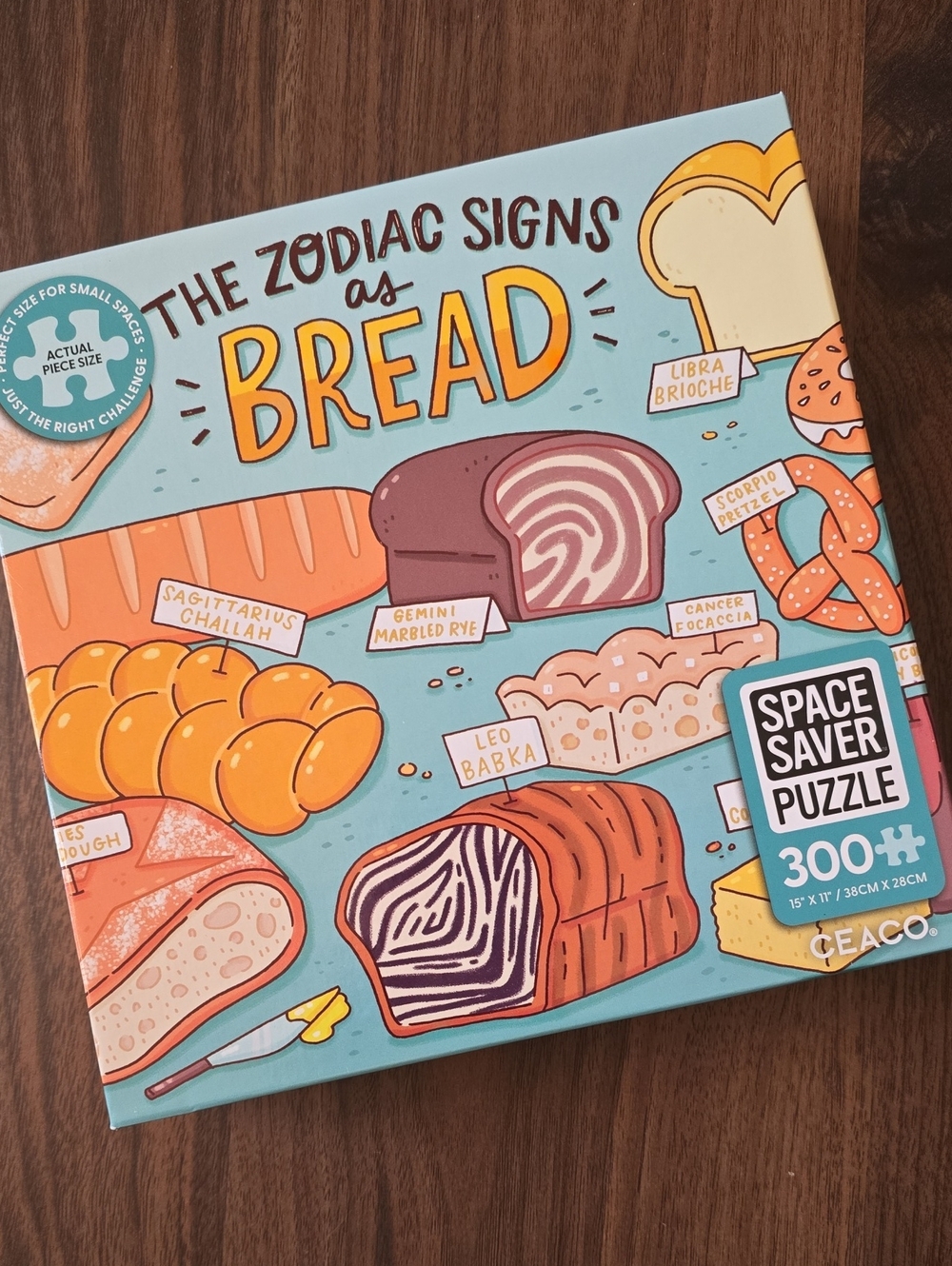 Ceaco The Zodiac Signs as Bread 300-Piece Jigsaw Puzzle - Teal